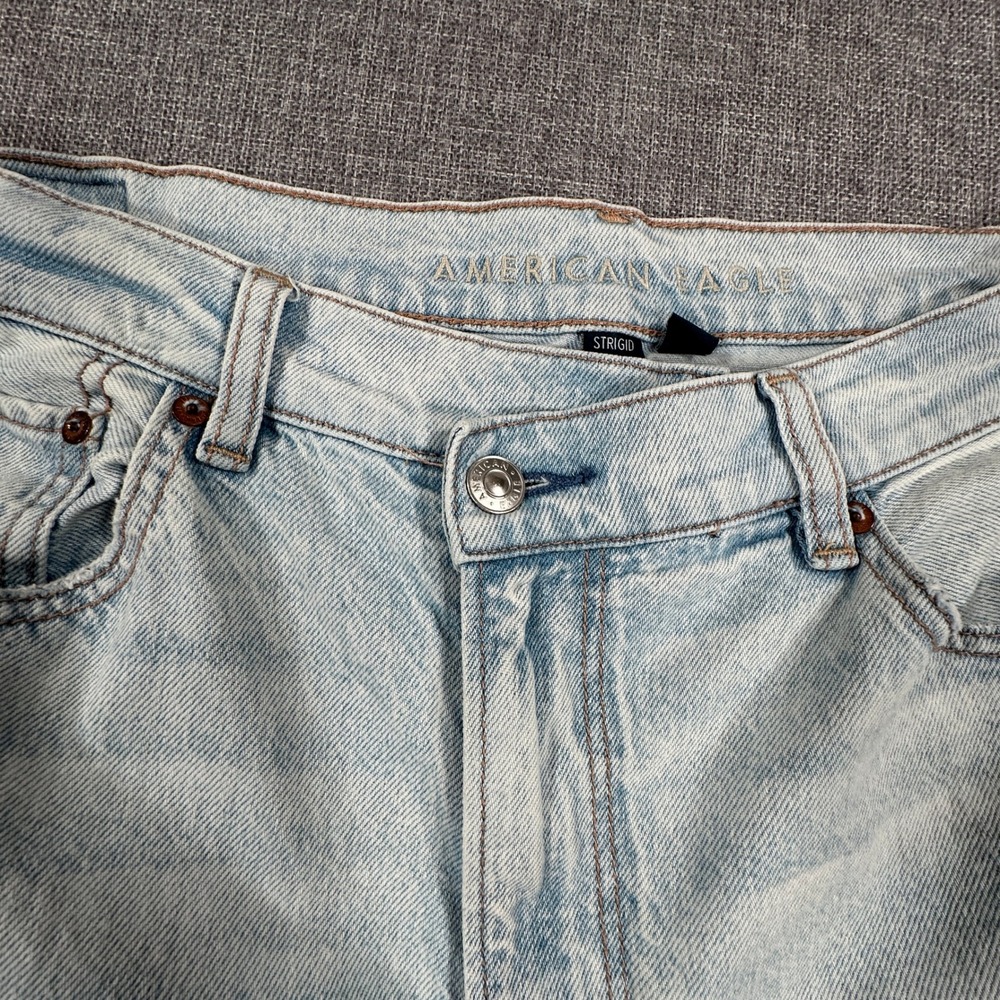 American Eagle Highest Rise Baggy Straight Jeans Womens 12 Blue 90s PLEASE READ - Picture 13 of 14